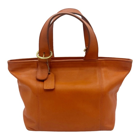 Coach Handbags - Coach Waverly Vintage Orange Unlined Leather Bag Purse satchel